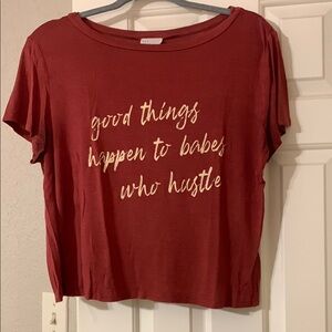 Red Crop Graphic Tee Short Sleeve